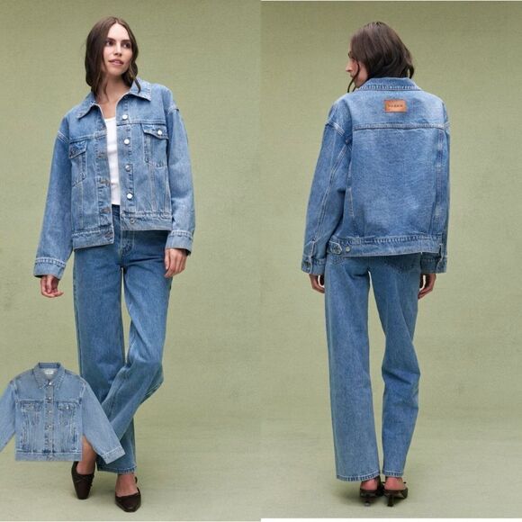 Parke Jackets & Blazers - NEW PARKE Oversized Denim Jacket in Vintage Wash